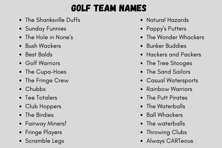 best golf team names 3