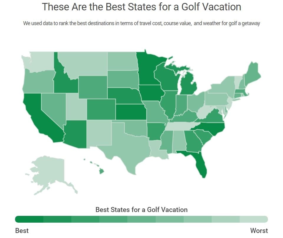 best states for golf 2